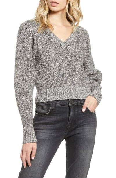 Rebecca Minkoff Bowie Crop Sweater In Grey/black