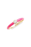 Argento Vivo Crystal Enamel Ring In Gold/ Hot Pink