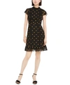 ADRIANNA PAPELL DAISY-PRINT CHIFFON DRESS