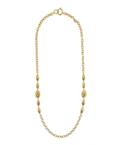 Designer Vintage 1970s Chanel Gilt Necklace In Gold