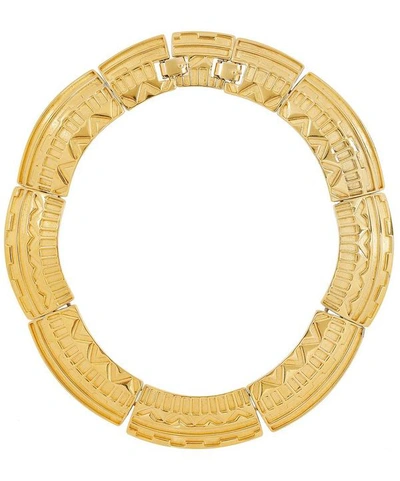 Designer Vintage 1960s Monet Gilt Necklace In Gold