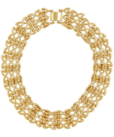 Designer Vintage 1960s Napier Gilt Chain Necklace In Gold