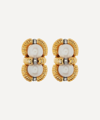 DESIGNER VINTAGE 1980S GILT FAUX PEARL AND DIAMOND CLIP-ON EARRINGS,000636587