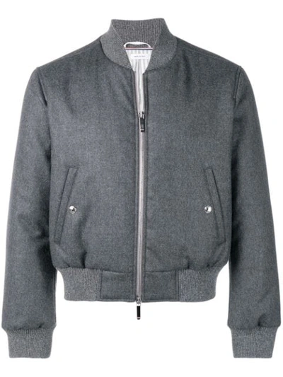 Thom Browne Classic Bomber Jacket In Grey