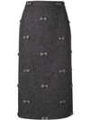 THOM BROWNE BOW EMBROIDERY PENCIL SKIRT
