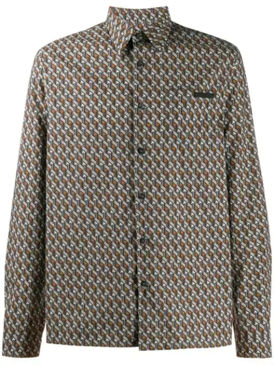 Prada Geometric Pattern Shirt In F0161