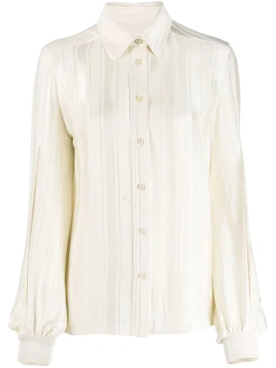 Golden Goose Isako Jacquard Crepe Button Front Blouse In Neutrals