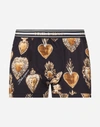 DOLCE & GABBANA COTTON JERSEY BOXERS WITH SACRED HEART PRINT