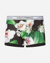DOLCE & GABBANA COTTON JERSEY BOXERS WITH ORCHID PRINT