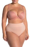 Spanx Pillow Cup Signature Push-up Plunge Bra In Bronzed Blush