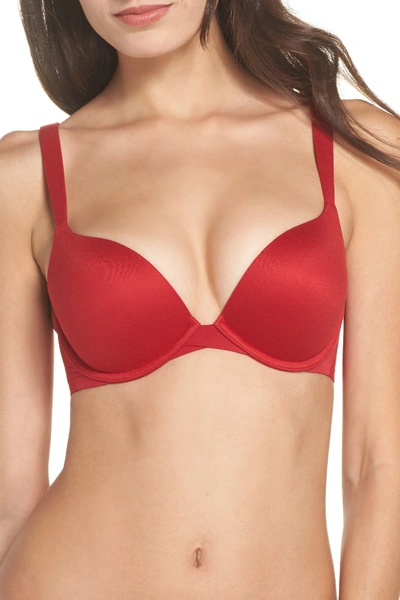 Spanx Underwire Pillow Cup Push-up Plunge Bra (regular & Plus Size) (b-ddd Cups) In Red Pop