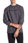 Champion Graphic Powerblend Crew Neck Pullover In Granite He