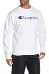 Champion Graphic Powerblend Crew Neck Pullover In White