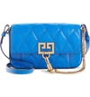 GIVENCHY MINI POCKET QUILTED CONVERTIBLE LEATHER BAG - BLUE,BB604DB08Z