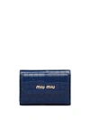 MIU MIU LOGO PLAQUE CROCODILE-EFFECT WALLET