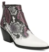 Sam Edelman Winona Snake-print Leather Booties In Berry Multi Leather