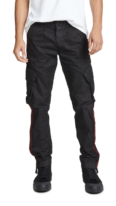 President's Jungle Cargo Trousers With Embroidered Taping In Black