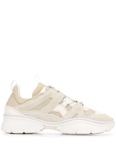 Isabel Marant Kindsay Suede And Canvas Panelled Trainers In Multicolor