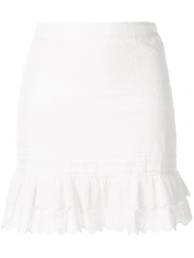 Sir Dilone Embroidered Mini Skirt In White
