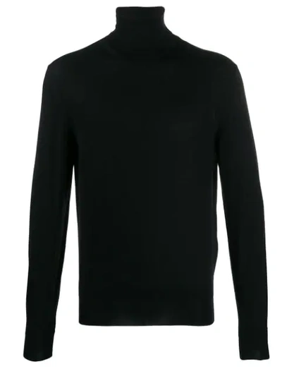 Tom Ford Roll Neck Fine Knit Jumper In Black