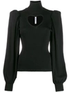 MSGM CUT-OUT HEART RIBBED JUMPER