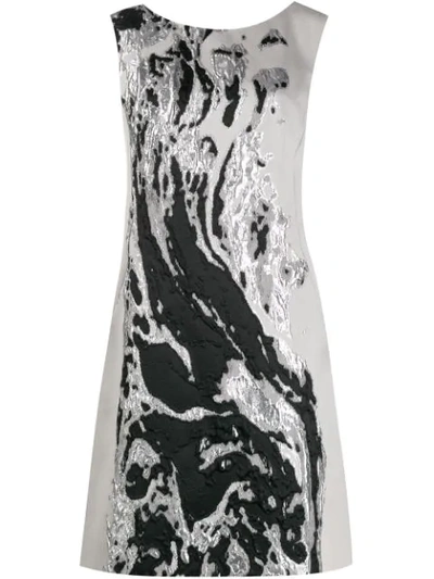 Alberta Ferretti Metallic Sheen Dress In Grey