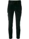 Dondup Velvet Cropped Trousers In Green
