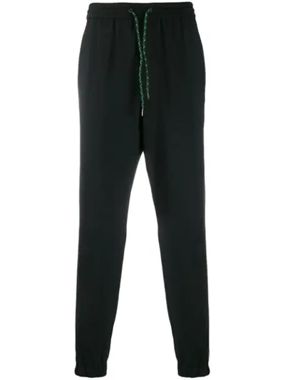 Kenzo Elasticated-waist Tapered Trousers In Black