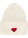Philosophy Di Lorenzo Serafini Heart Ribbed Knit Beanie In White