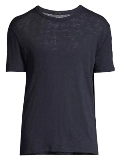 Atm Anthony Thomas Melillo Men's Slub Cotton Crewneck Tee In Midnight