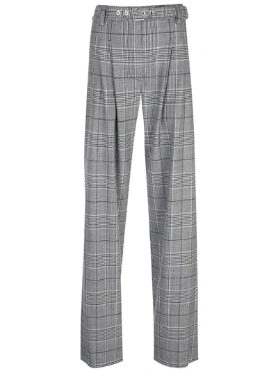 Proenza Schouler Plaid High-waisted Trousers In Black