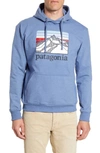 Patagonia Line Ridge Logo Graphic Hoodie In Wooly Blue