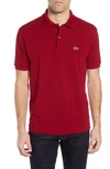 Lacoste L1212 Regular Fit Pique Polo In 476 Bordeaux