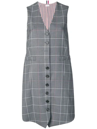 Thom Browne 窗格纹背心裙 - 灰色 In Grey