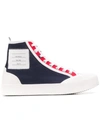 THOM BROWNE LOGO-PATCH HIGH-TOP SNEAKERS