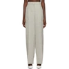 Jacquemus Wide Leg Viscose & Silk Canvas Pants In Grey Chine