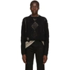 AMIRI AMIRI BLACK CROPPED MULTIPOINT CREW SWEATER