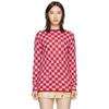 MARC JACOBS MARC JACOBS RED AND PINK THE CHECKERED CREWNECK SWEATER