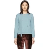 MARC JACOBS MARC JACOBS BLUE THE WORN AND TORN CREWNECK SWEATER