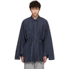 FUMITO GANRYU FUMITO GANRYU NAVY KIMONO DUNGAREE SHIRT