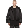 BLACKMERLE BLACKMERLE SSENSE EXCLUSIVE BLACK HOODED BOMBER JACKET