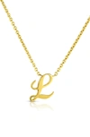 Roberto Coin Robert Coin Cursive Initial Pendant Necklace In Yellow Gold - L