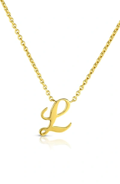 Roberto Coin Robert Coin Cursive Initial Pendant Necklace In Yellow Gold - L