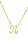 Roberto Coin Robert Coin Cursive Initial Pendant Necklace In Yellow Gold - R