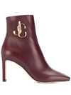 JIMMY CHOO HEELED LOGO ANKLE BOOTS