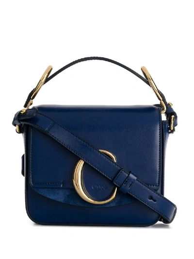 Chloé C Mini Shoulder Bag In Blue
