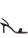 Neous Tulip Grosgrain Slingback Sandals In Black