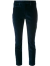Dondup Velvet Cropped Trousers In Blue
