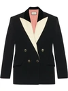 Gucci Two-tone Silk-wool Cady Tuxedo Jacket In Black