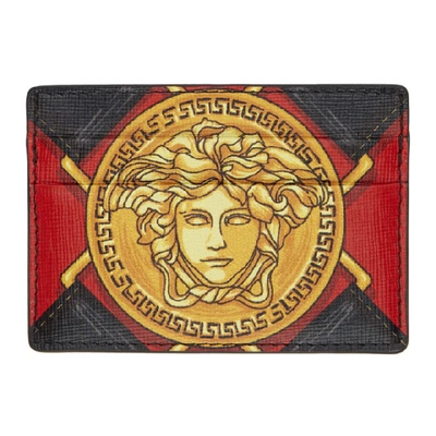 Versace Harness Print Wallet In Red